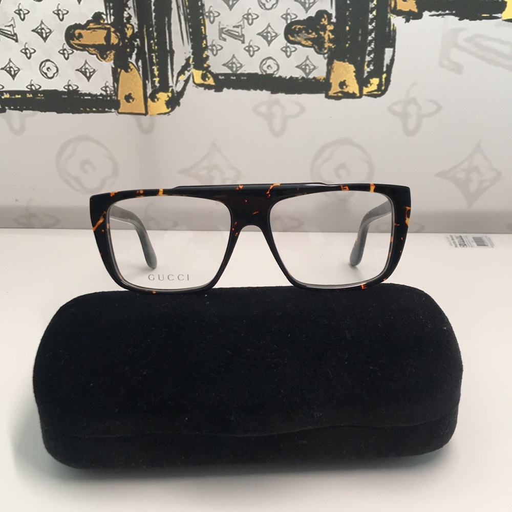 New Authentic Gucci Tortoiseshell Square Glasses GG1040o 002 - Picture 13 of 14